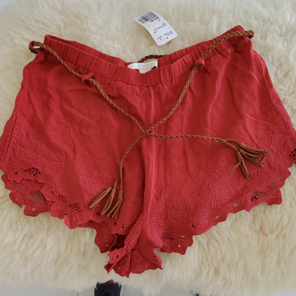 Forever 21 rust short woven belt m hippie boho